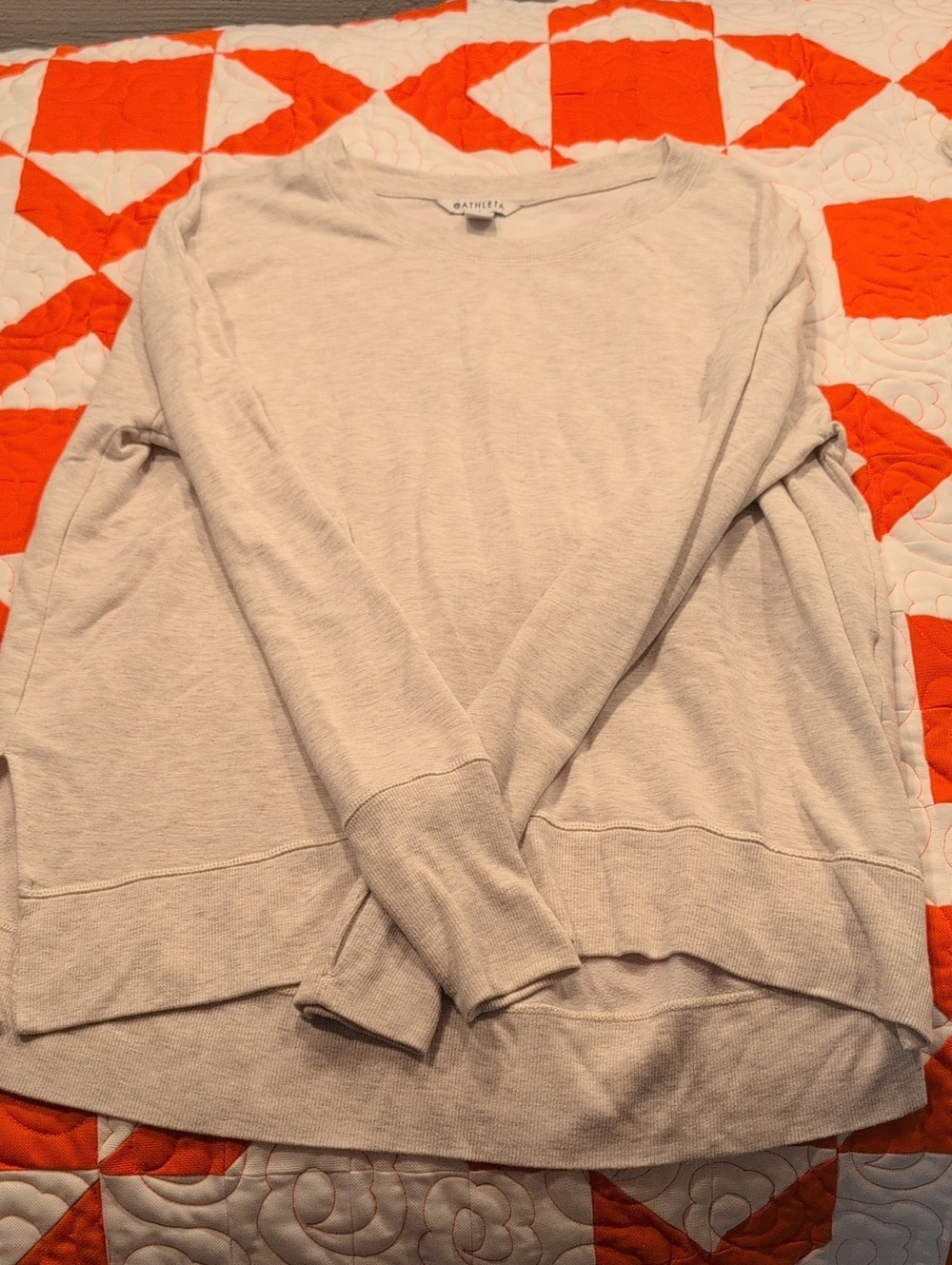 Athleta Beige Crewneck Long Sleeve Pullover